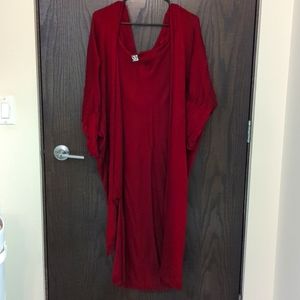 Long red knit cover up! 👙